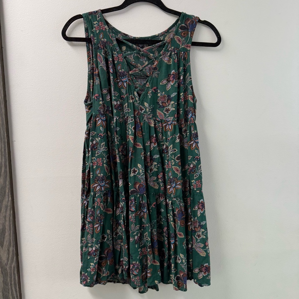 American Eagle Outfitters Green Floral Dress
